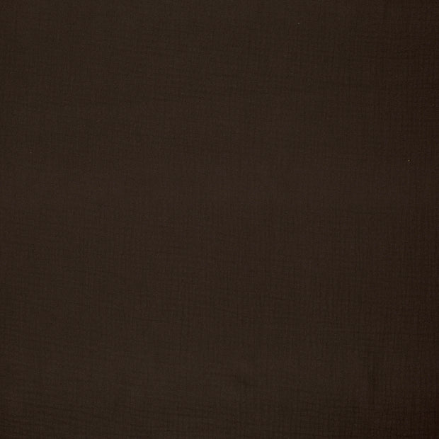 Double gaze très large tissu Marron Foncé mat 