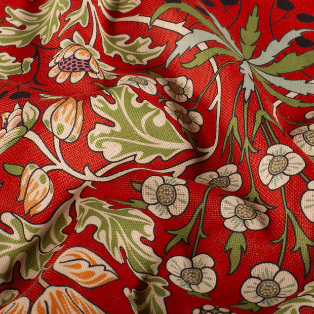 Panama tissu fleurs Rouge