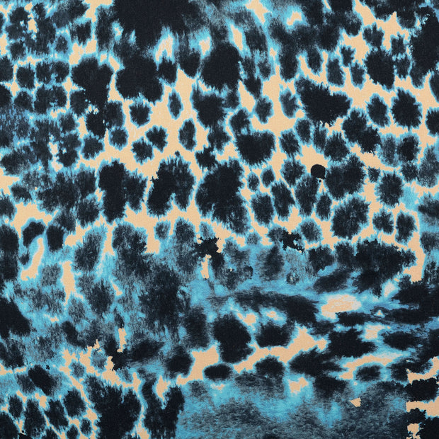 Viscose Satin fabrik Tiere Turquoise