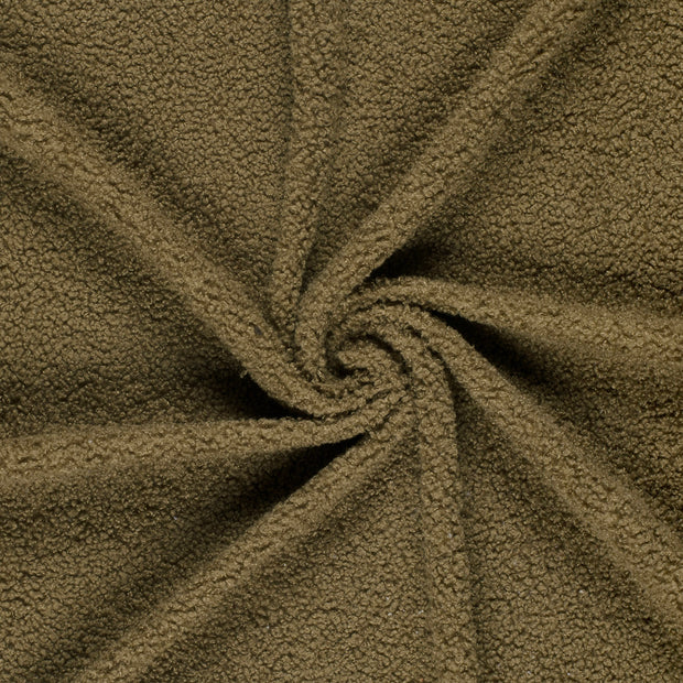 Bouclé fabric Khaki Green printed 