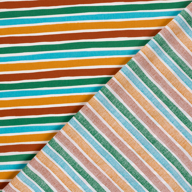 Popeline de Coton tissu rayures imprimé 