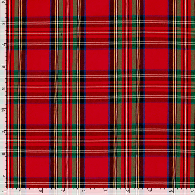 Gabardine fabric Checks Red