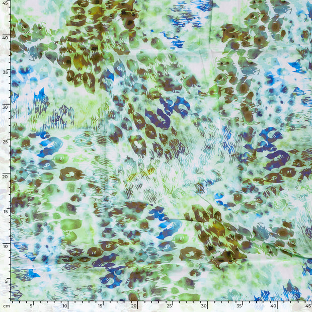 Viscose Poplin fabric Abstract Green