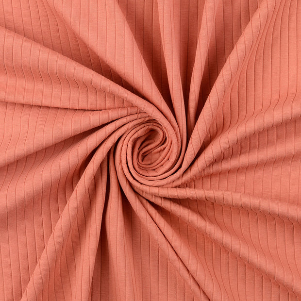 Rib Jersey tissu saumon 