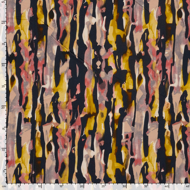 Viscose Vortex Jersey fabric Abstract Navy