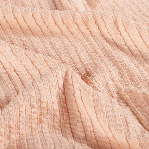Rib Jacquard fabrik Uni Lachsfarbe