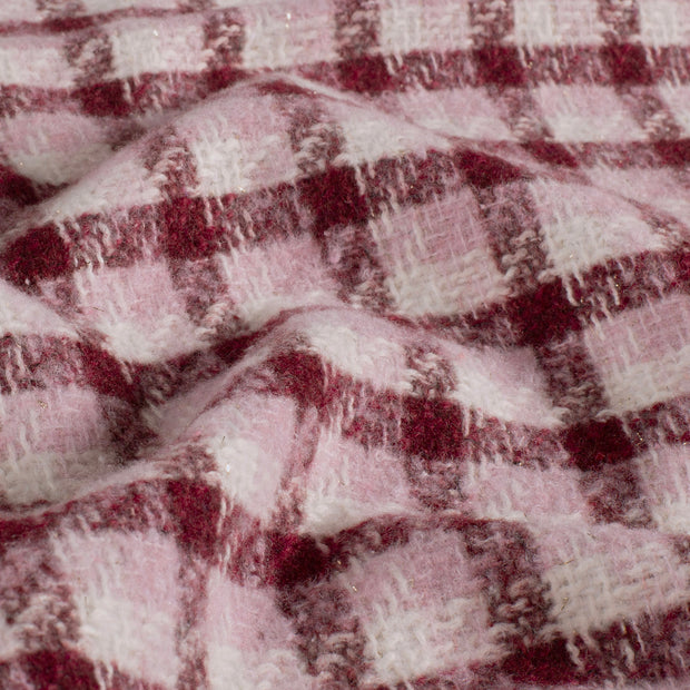 Jacquard fabric Checks Bordeaux