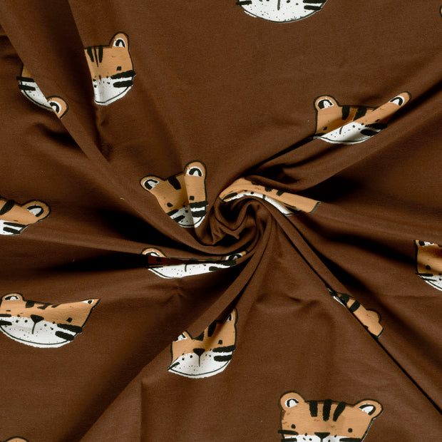 French Terry fabric Brown digital printed 