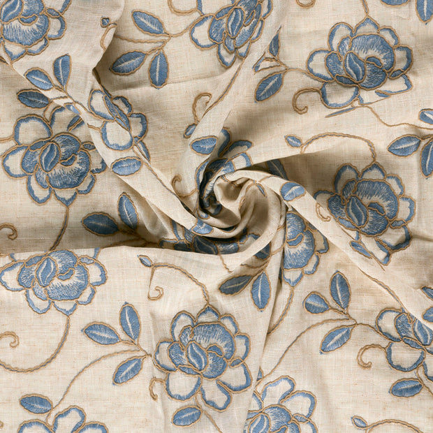  fabric Baby Blue embroidered 