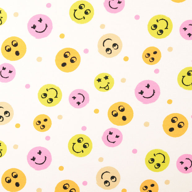 Baumwolle Jersey fabrik Emoticons Rosa