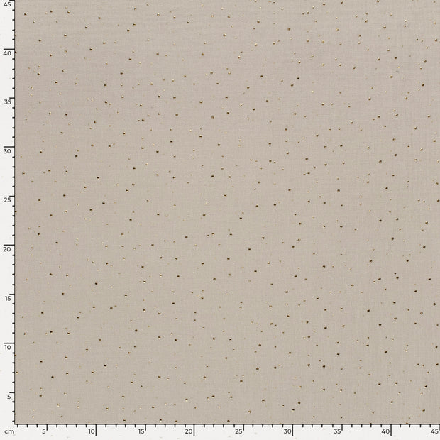 Double gaze tissu pois Beige