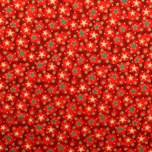 CO Popeline fabrik Sterne rot