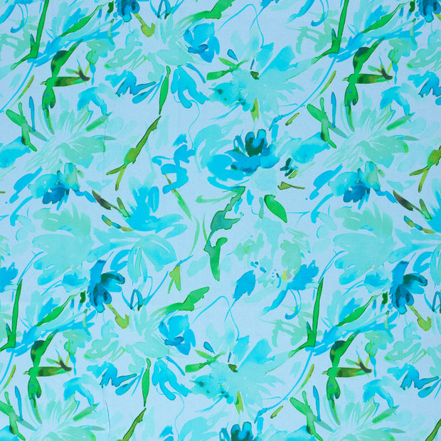 Viscose Satin tissu Bleu clair soyeux 