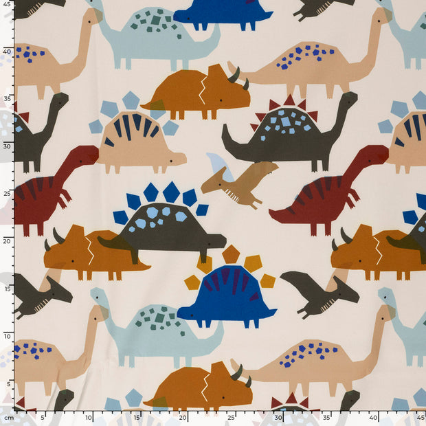Softshell fabric Dinosaurs Beige