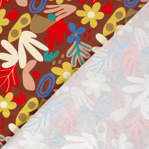 French Terry fabric Flowers brushed and digital printed 