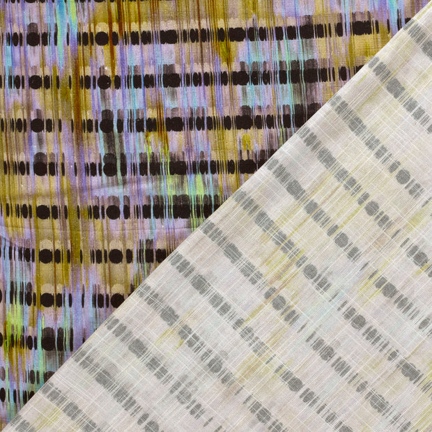 Woven Viscose Linen fabric Abstract printed 