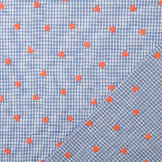 Cotton Poplin fabric embroidered 