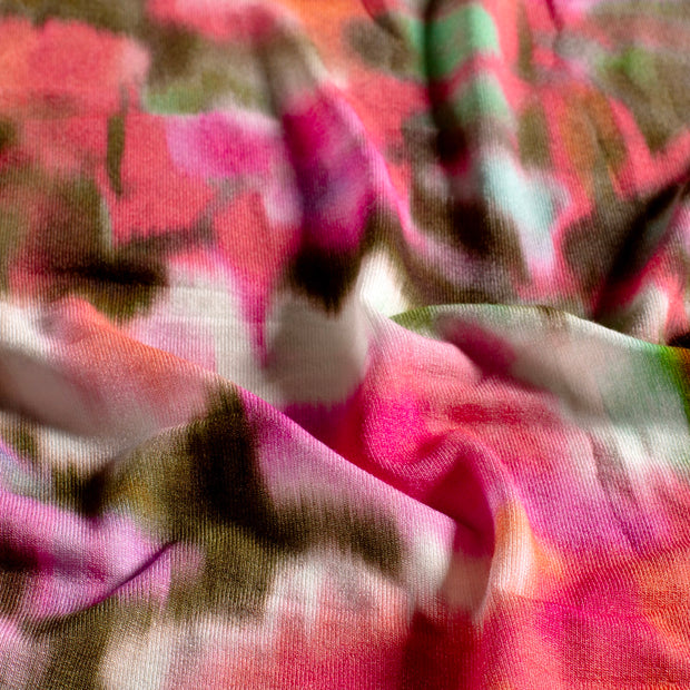 Viscose Jersey fabric Abstract Pink
