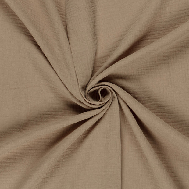Double Gaze GOTS biologique tissu Gris taupe 