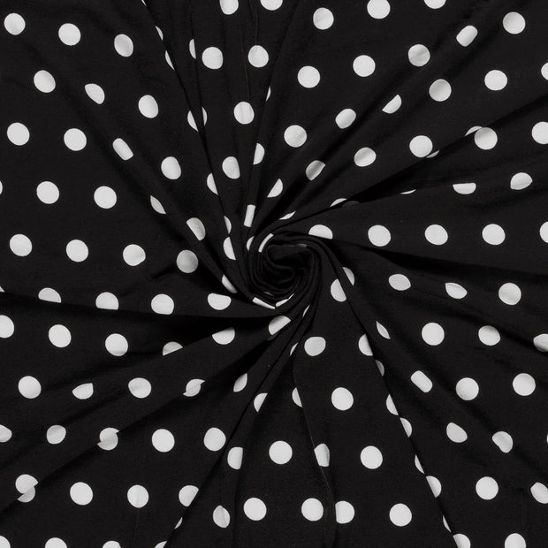 Viscose Vortex Jersey tissu Noir imprimé 