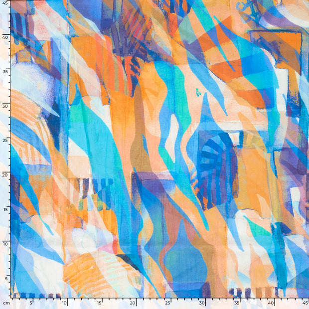  fabric Abstract Aqua