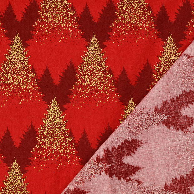 Popeline de Coton tissu rouge 