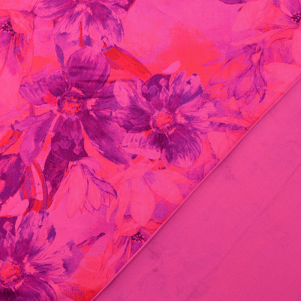 Viscose Satin fabrik Rosa digital bedruckt 