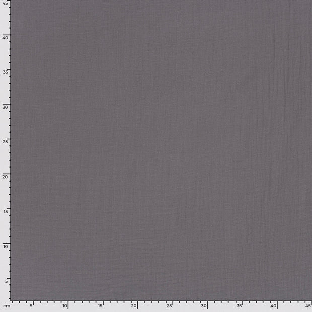 Double gaze très large tissu Unicolore Gris taupe