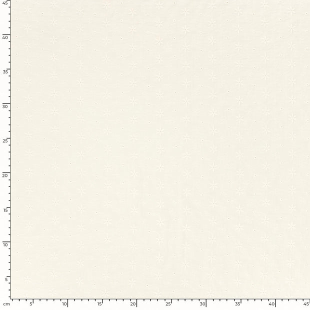 Popeline de Coton tissu étoiles Blanc cassé