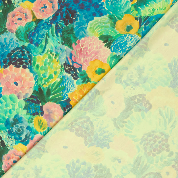 Viscose Satin tissu fleurs imprimé numérique 