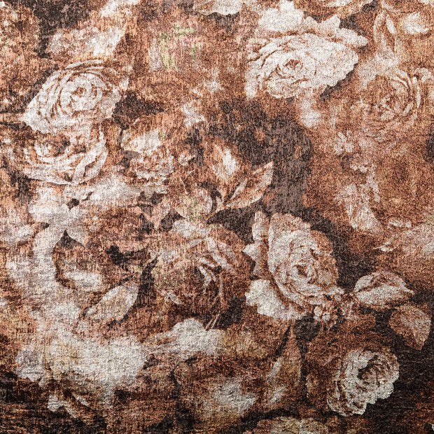 Woven Polyester fabric Flowers Beige