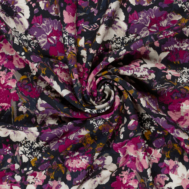 Viscose Nylon Crepe fabrik Magenta bedruckt 