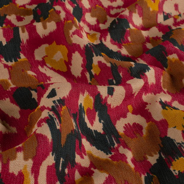 Viscose Nylon Ottoman fabric Abstract Bordeaux