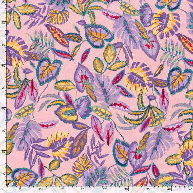 Polyester Bubble tissu Feuilles Rose clair