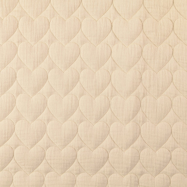  tissu cœurs Beige