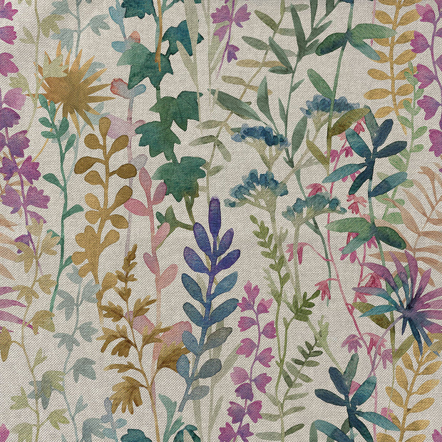 Linen Look fabric Flowers Magenta