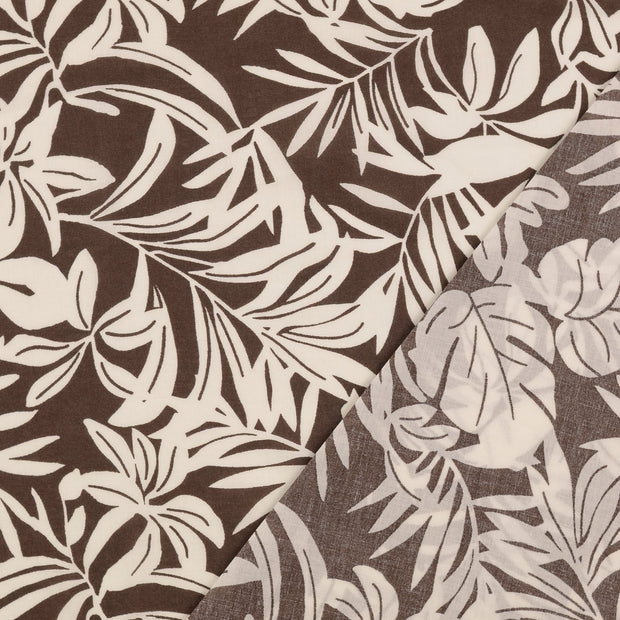 CO Voile fabrik braun bedruckt 