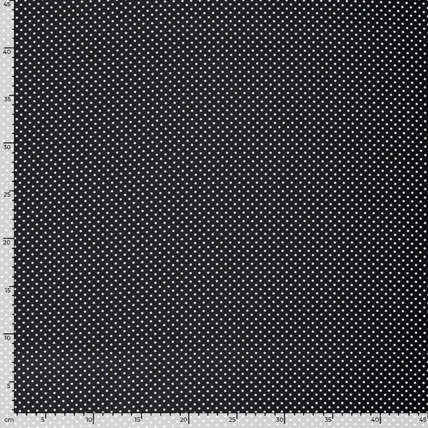 Cotton Poplin fabric Dots Black