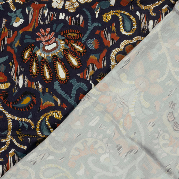 Viscose Satin fabric Abstract printed 
