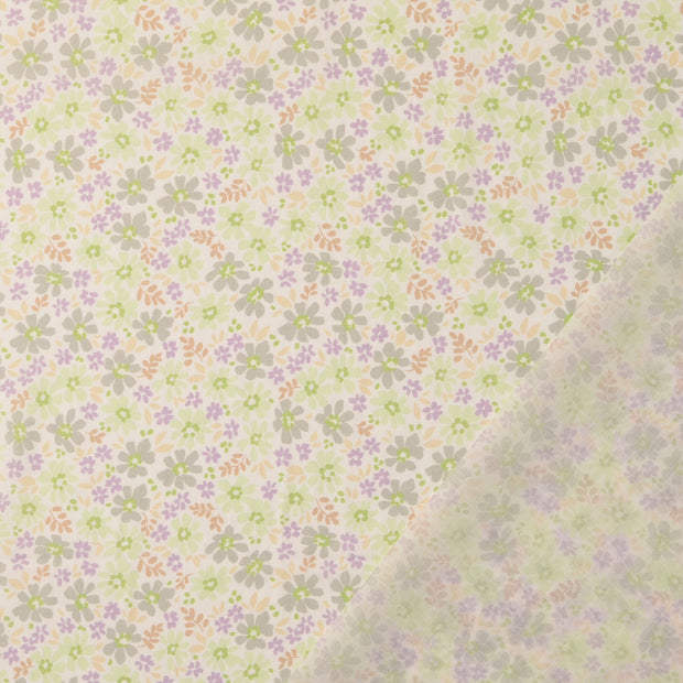 Voile fabric Green digital printed 