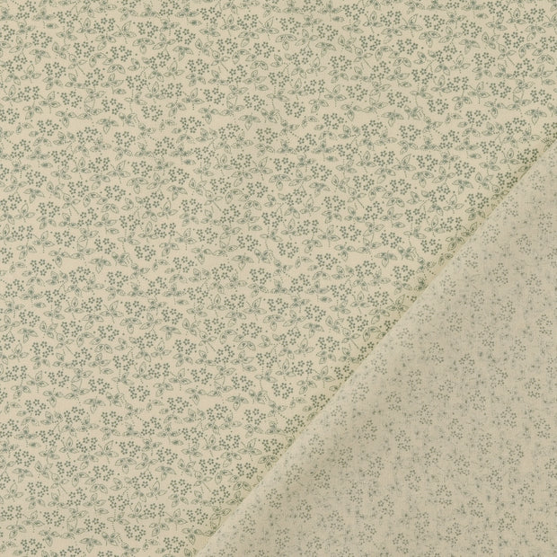 Cotton Poplin fabric Mint printed 