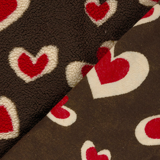Sherpa Fleece tissu cœurs imprimé 