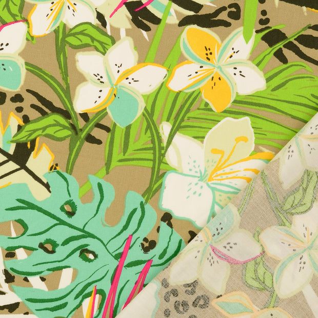 Viscose Poplin fabrik Blumen 