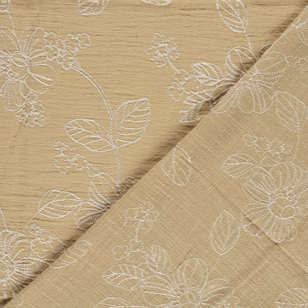  tissu fleurs brodé 