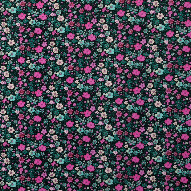 Voile tissu fleurs multicolore