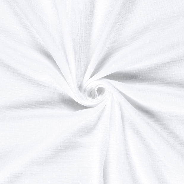 Double gaze tissu Blanc dobby 