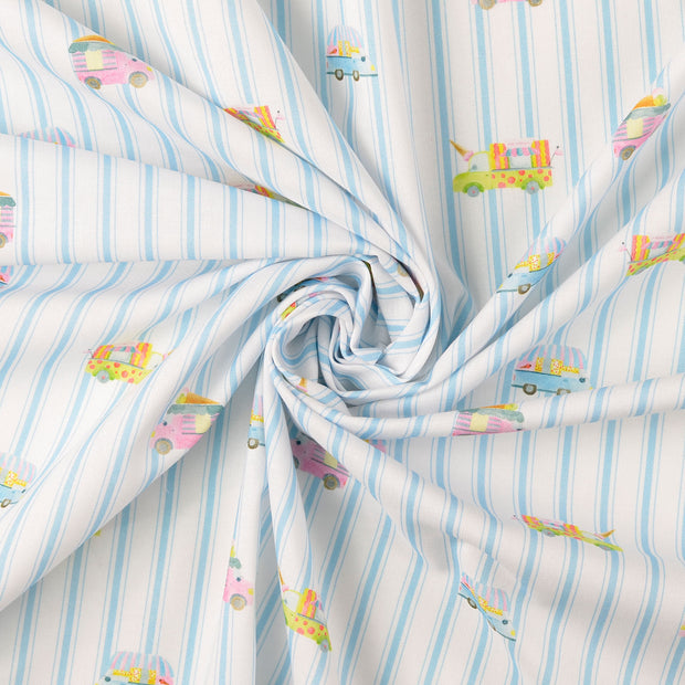 Cretonne tissu Bleu clair 