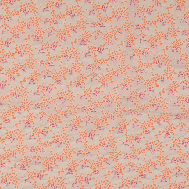 Popeline de Coton tissu fleurs Rose