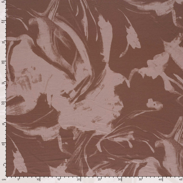 Jersey de Viscose tissu Abstrait Marron