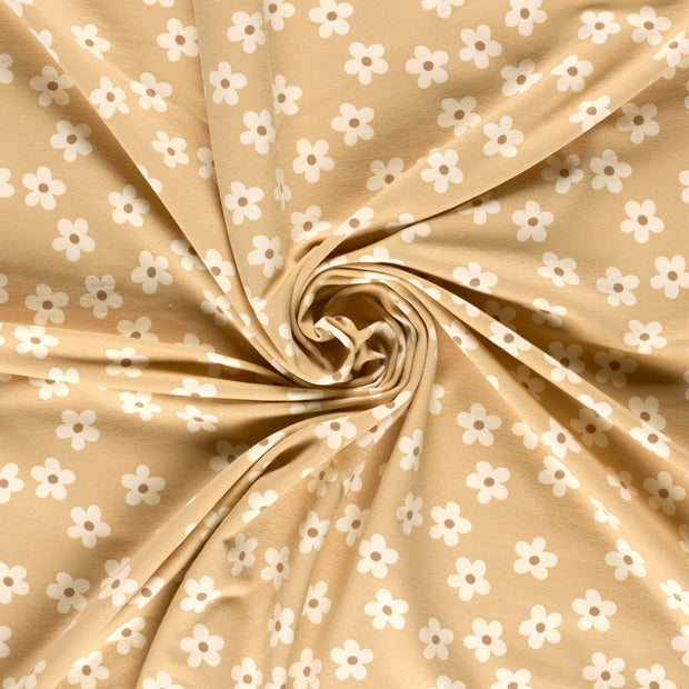 French Terry geraut fabrik Beige bedruckt 